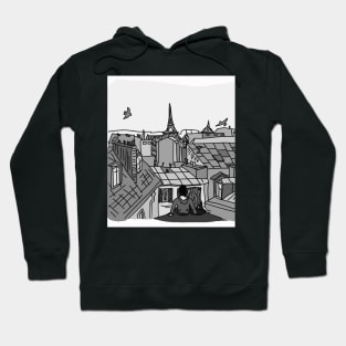 Paris, black and white Hoodie